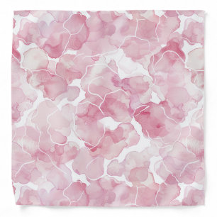 Pink White Abstract Floral Bandana