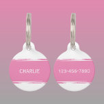 Pink white add a name and contact number pet ID tag<br><div class="desc">Pet ID tag
Add a name and a contact number.
Pink and white.</div>