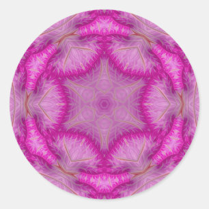 Pink White and a touch of Brown ~ Classic Round Sticker