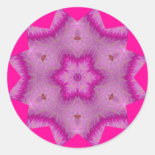 Pink White and a touch of Brown ~ Classic Round Sticker (Front)