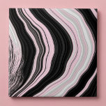 Pink white and black agate marble effect tile<br><div class="desc">This modern tile features a luxurious agate-style marble effect with swirling shades of pink, white, and black, making a chic and feminine statement. It is ideal for pink bathroom accents or as a glamorous focal point in a luxury bedroom. The abstract, geode inspired pattern adds a touch of elegance and...</div>