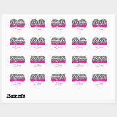 Pink, White, and Black Damask Love Sticker (Sheet)