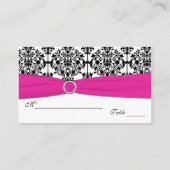 Pink, White and Black Damask Placecards (Back)