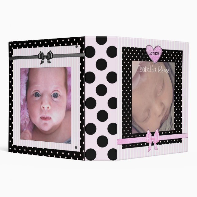 Pink, White and Black Polka Dot Binder (Background)