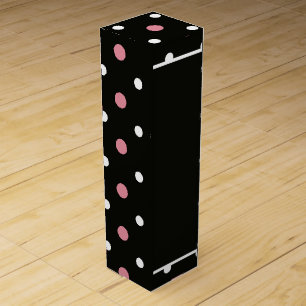 Pink white and black polka dots wine box