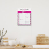 Pink, White, and Black Reception Seating Chart (Kitchen)
