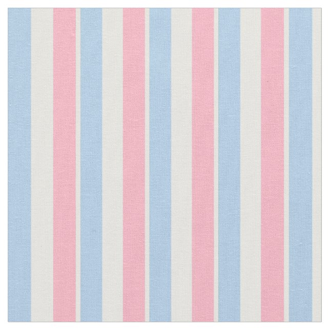 Pink White and Blue Stripes Fabric (Close Up)