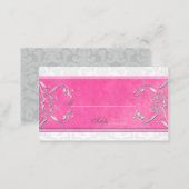 Pink, White, and Gray Damask Placecards (Front/Back)