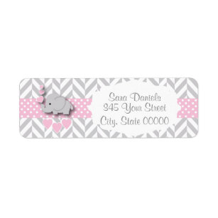 Pink Baby Shower Return Address Labels Zazzle