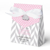 Pink, White and Gray Elephant Favor Boxes