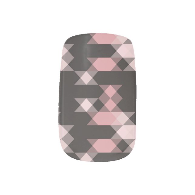 pink white and gray geometric minx nail art (Left Thumb)