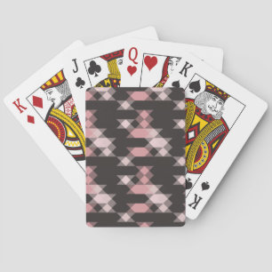 pink white and gray geometric poker cards