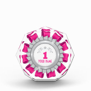 Pink White And Gray Ribbons Award