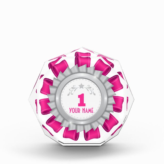 Pink White And Gray Ribbons Award (Front)