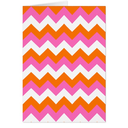 Pink White and Orange Zigzag Cards (Front)