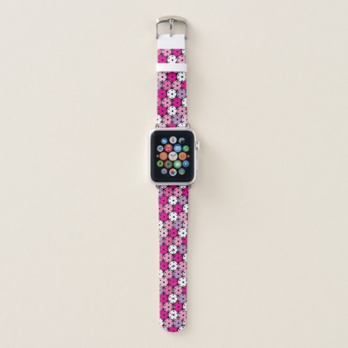 Pink white and purple pickleballs  apple watch band