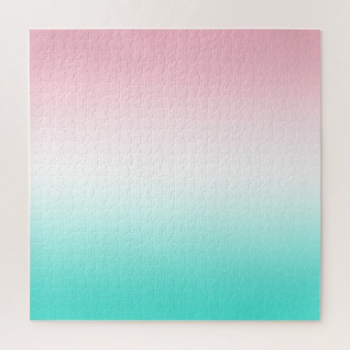 Pink White and Turquoise Gradient Jigsaw Puzzle