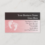 Pink/White Baby Footprints Business Card