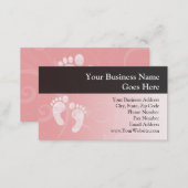 Pink/White Baby Footprints Business Card (Front/Back)