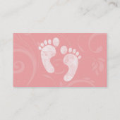 Pink/White Baby Footprints Business Card (Back)