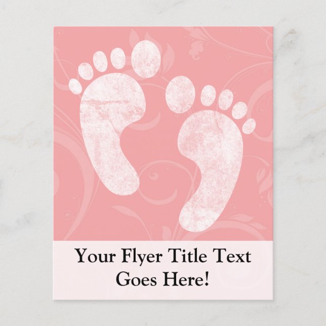 Pink/White Baby Footprints Flyer (Front)