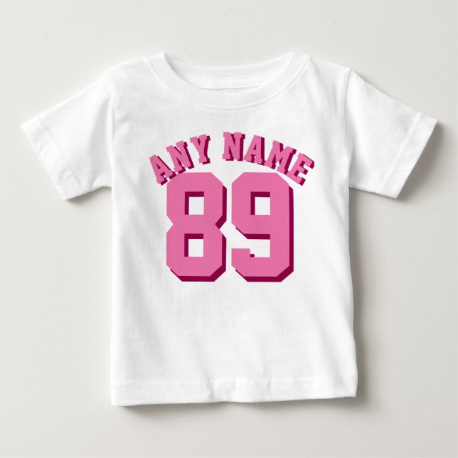 Pink & White Baby | Sports Jersey Baby T-Shirt (Front)