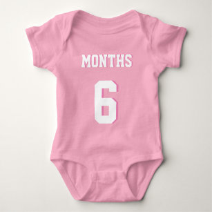 Pink & White Baby   Sports Jersey Design Baby Bodysuit