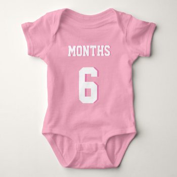 Pink & White Baby | Sports Jersey Design Baby Bodysuit by Sports_Jersey_Design at Zazzle