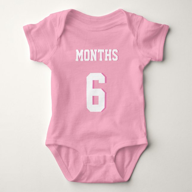 Pink & White Baby | Sports Jersey Design Bodysuit (Front)