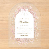 pink white baby's breath flowers Baptism