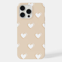 Pink White Beige Cute Simple Heart Pattern