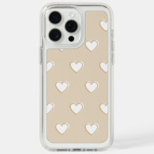 Pink White Beige Cute Simple Heart Pattern