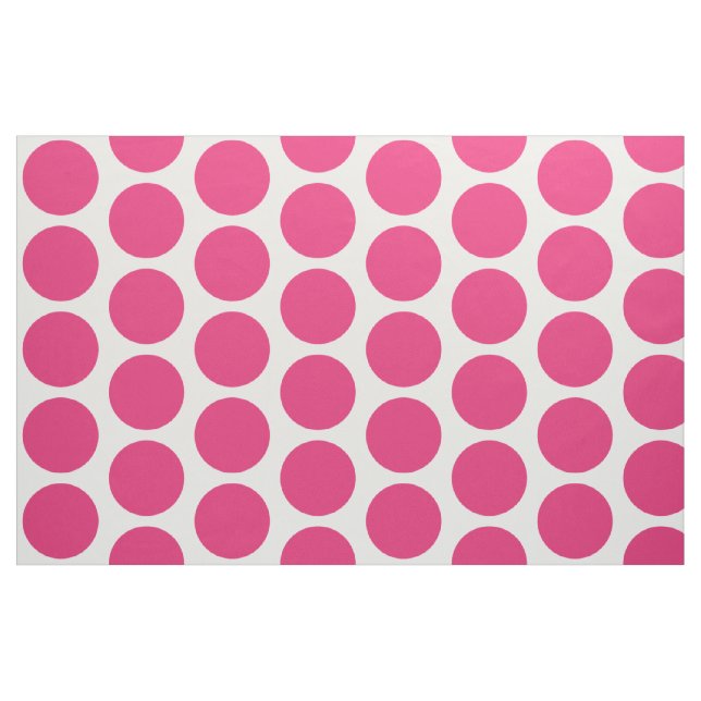 Pink White Big Polka Dots Fabric (Yard)