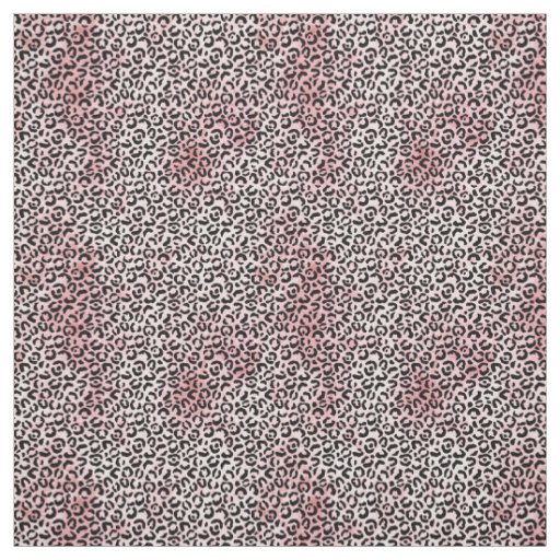 PinK White Black Leopard Print Fabric