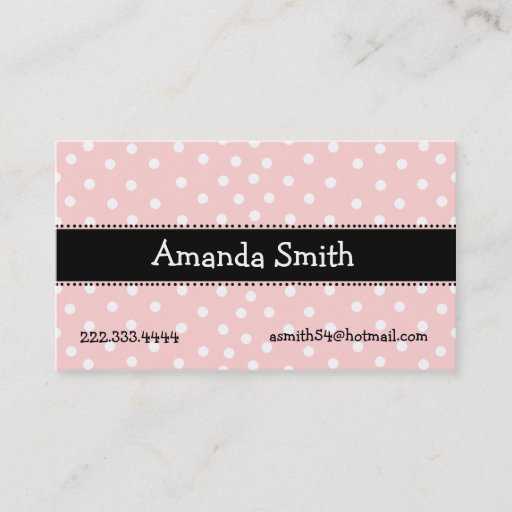 Customizable Pink, White, &amp; Black Play Date Card Business Card