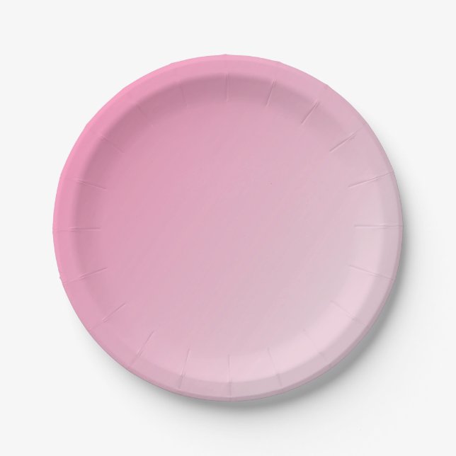 Pink White Blank Elegant Custom Template Paper Plates (Front)