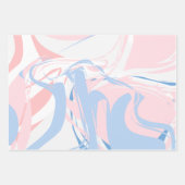 Pink White Blue Marble Swirl Abstract Baby  Wrapping Paper Sheets (Front 2)