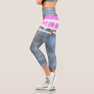 Pink white & Blue Tie dye Twist Sway in Style Capri Leggings