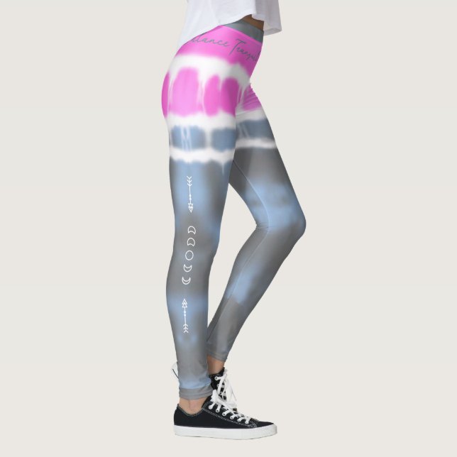 Pink white & Blue Tie dye Twist Sway in Style Leggings (Right)