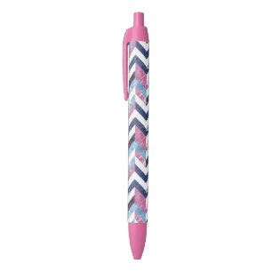 Pink White Blue Zigzag Chevy Pattern Pen
