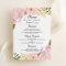 Pink White Blush Botanical Wedding Dinner Menu