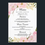 Pink White Blush Botanical Wedding Dinner Menu<br><div class="desc">Matching invitation,  rsvp cards,  postage stamps and more in the Little Bayleigh Store. We have used artwork from: www.createthecut.com</div>