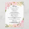 Pink White Blush Botanical Wedding Dinner Menu