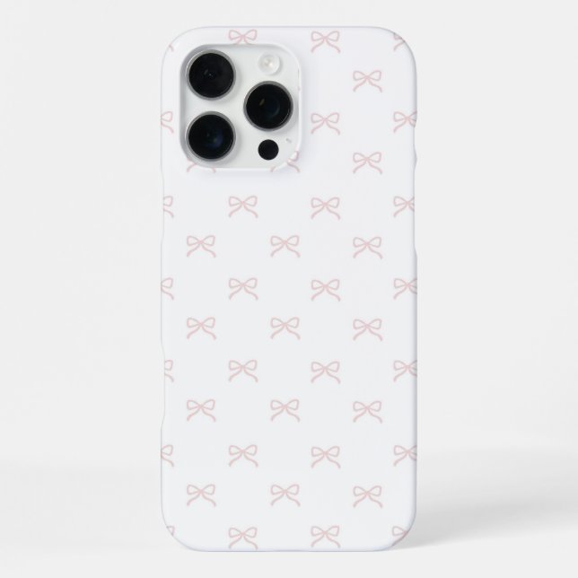 Pink White Bow Pattern Coquette Girly Spring iPhone Case (Back)