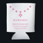 Pink & White Bridesmaid Gift Personalized Can Cooler<br><div class="desc">Pink & White Bridesmaid Gift Personalized Can Cooler ---Bridesmaid Gift</div>