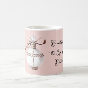 Pink White Bronze Perfume Bottle Beauty Coffee Mug