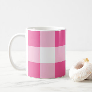 Pink White Buffalo Check Coffee Mug