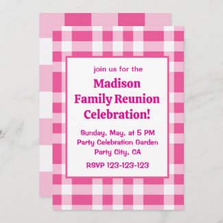 Pink White Buffalo Check Family Reunion
