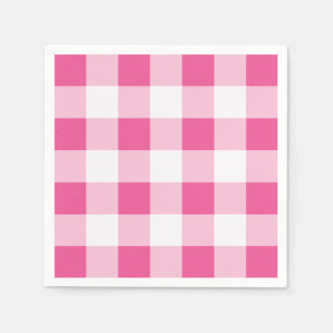 Pink White Buffalo Check Family Reunion Party Napkins