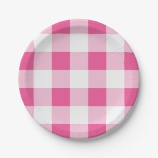 Pink White Buffalo Check Family Reunion Party